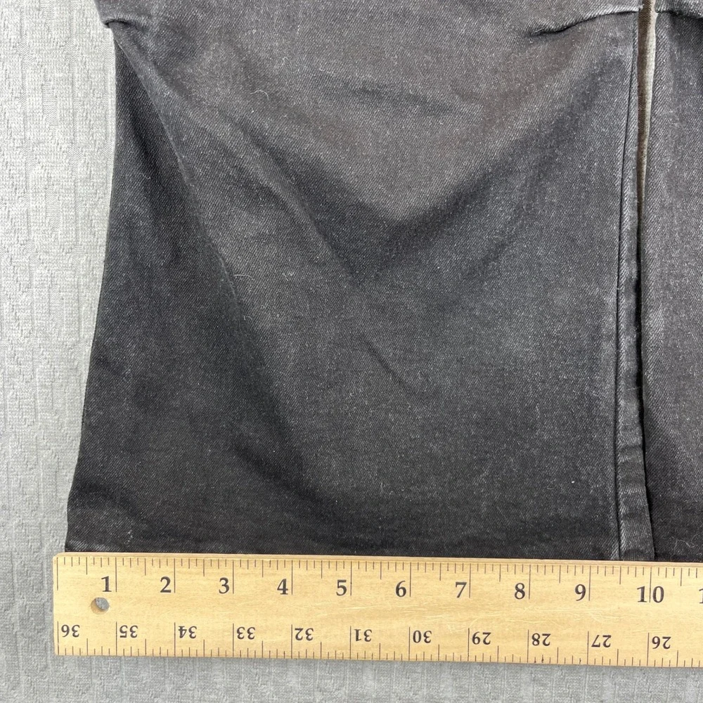 Black baggy wide leg cargo utility‎ jeans Women 15/30X33 high rise hip-hop - Picture 7 of 11